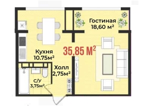 1-к квартиры в объекте ЖК «Иваницина»