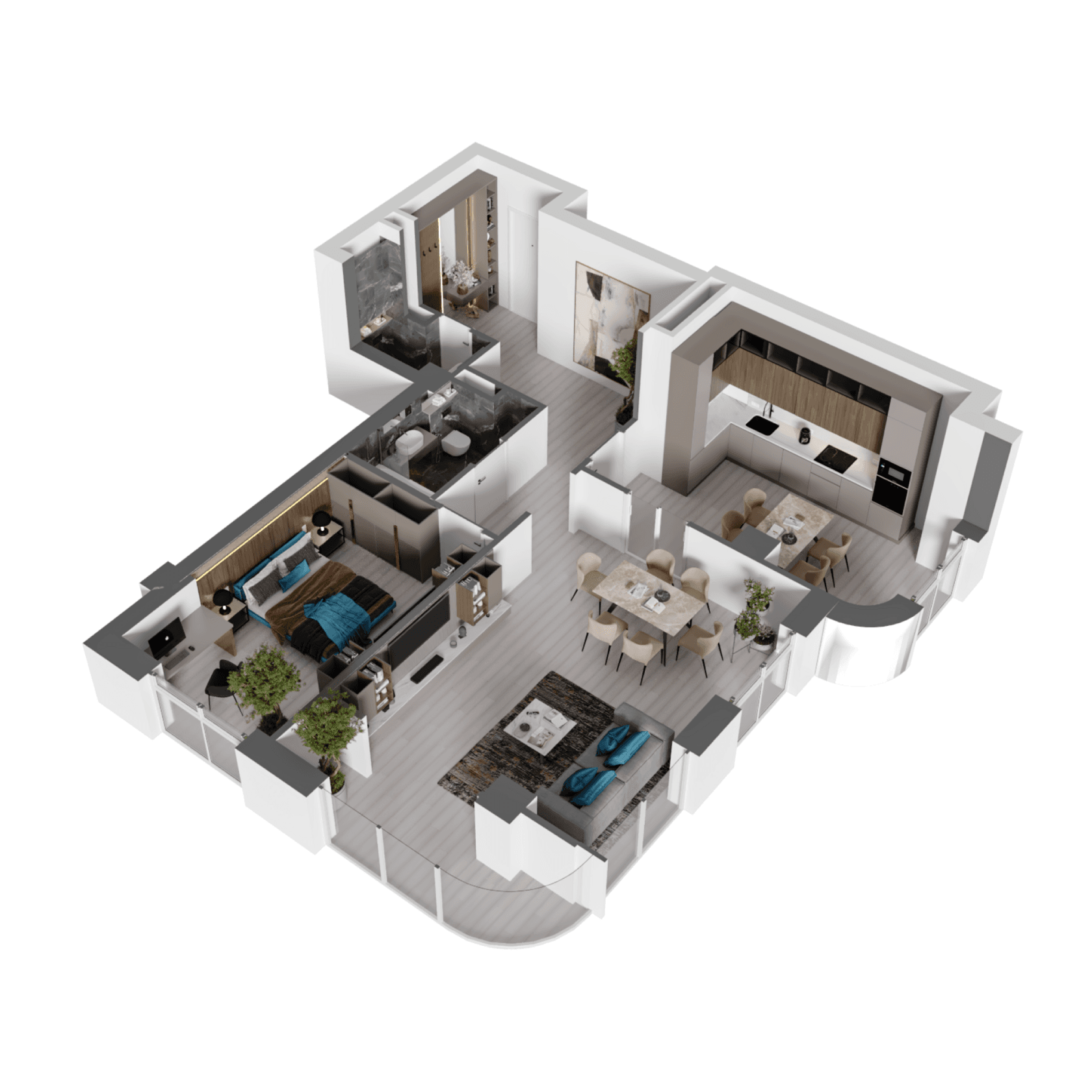 2 ком. кв. 89 м², 7 этаж из 14
