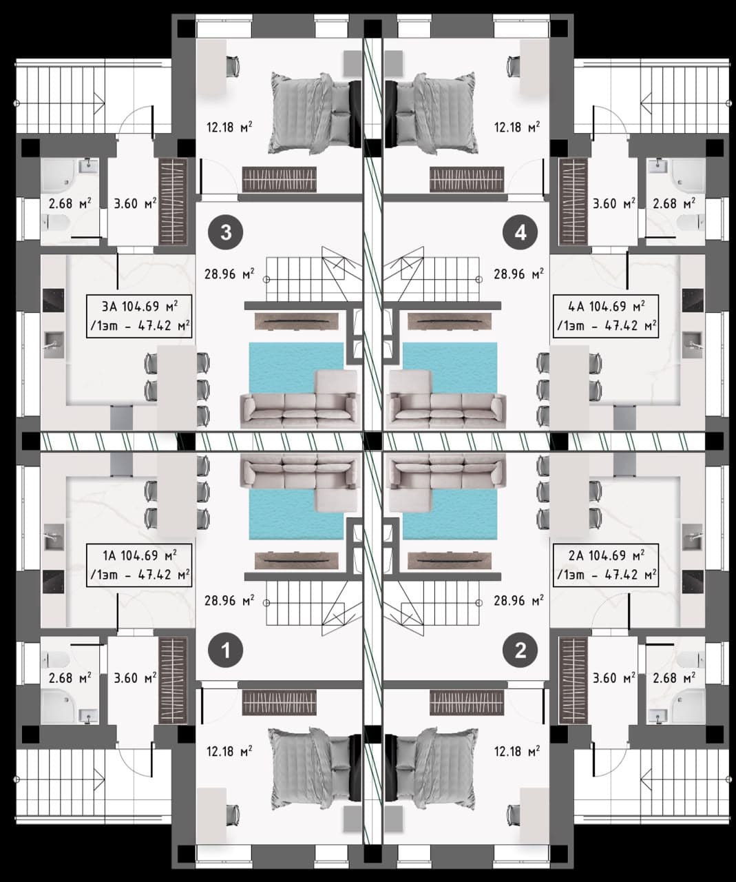 3 ком. 100 м², 1 этаж из 3