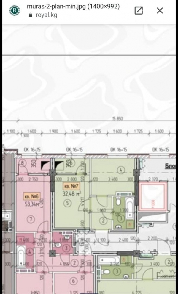 Продаю 1-к квартиру (33 м²) в Бишкеке