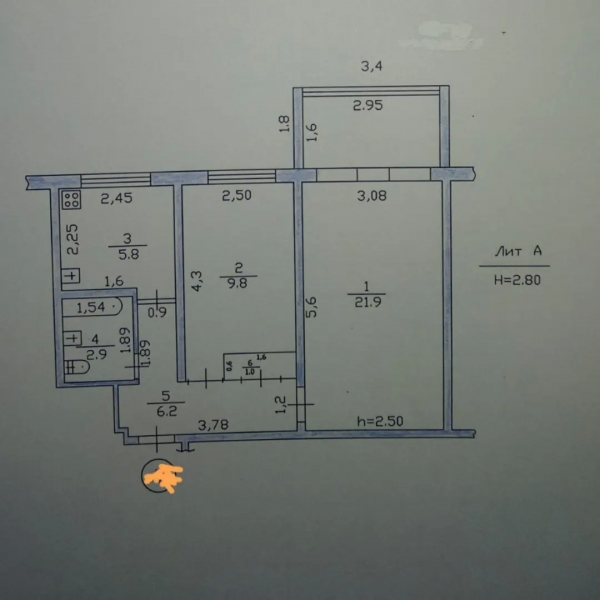 Продаю 2-к квартиру (52 м²) в Бишкеке
