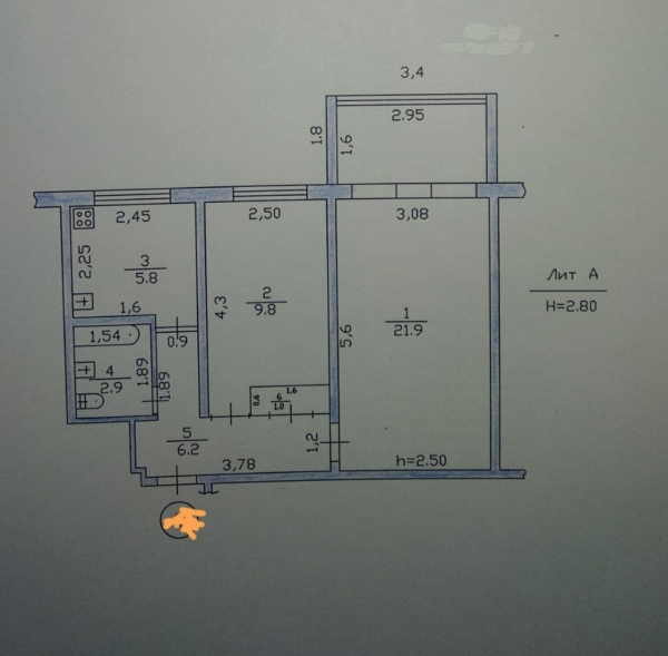 Продаю 2-к квартиру (51 м²) в Бишкеке
