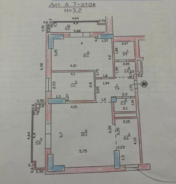 Продаю 3-к квартиру (102 м²) в Бишкеке