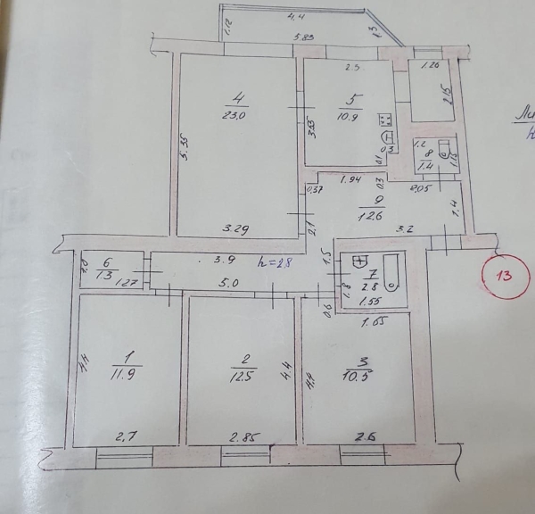 Продаю 4-к квартиру (87 м²) в Бишкеке