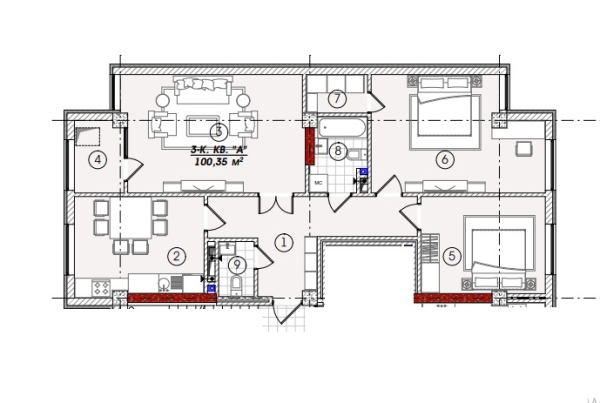 Продаю 3-к квартиру (100 м²) в Бишкеке