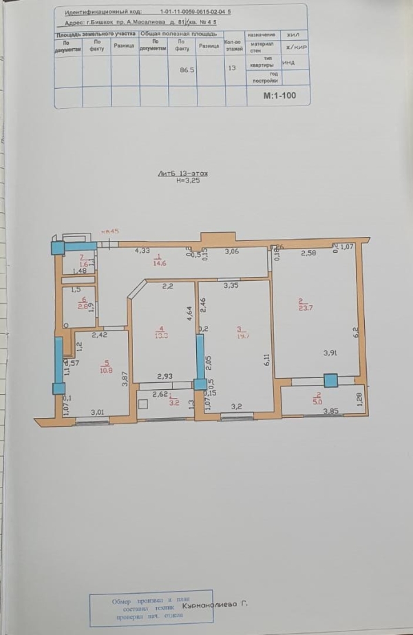 Продаю 3-к квартиру (94 м²) в Бишкеке