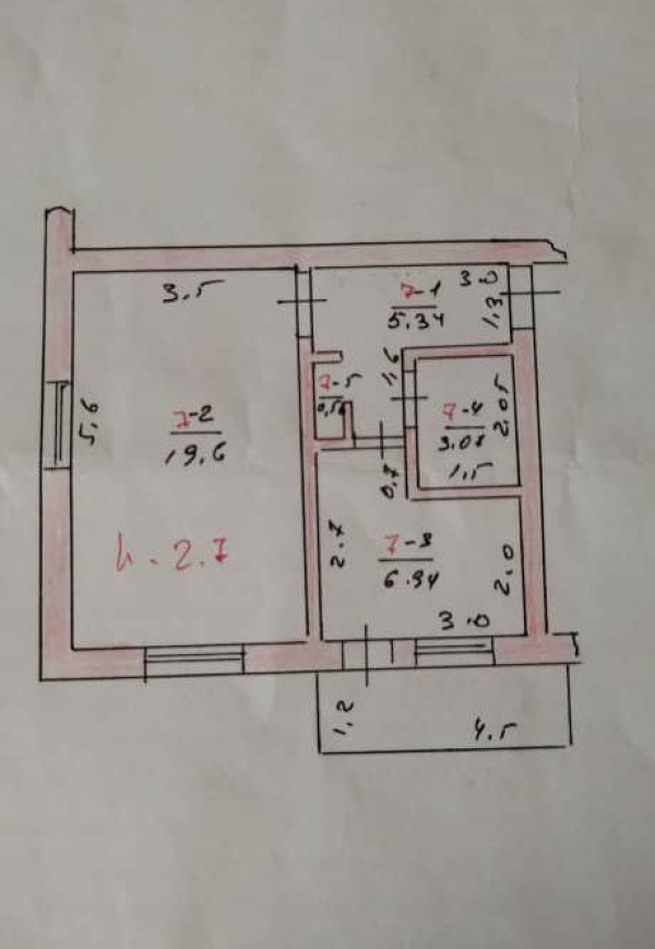 Продаю 1-к квартиру (41 м²) в Бишкеке