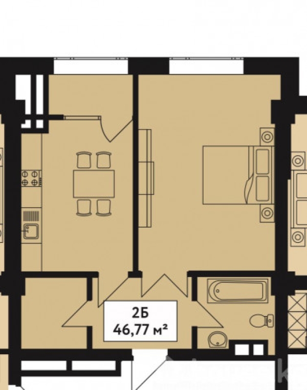 Продаю 1-к квартиру (47 м²) в Бишкеке