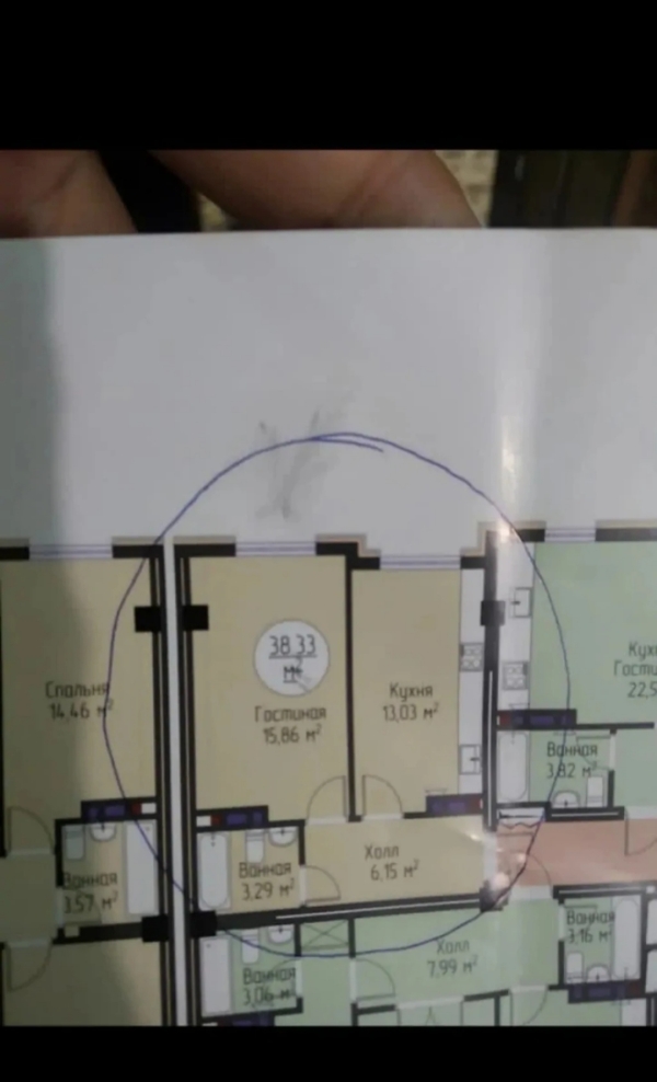Продаю 1-к квартиру (38 м²) в Бишкеке