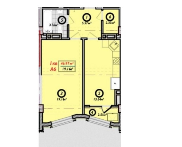 Продаю 1-к квартиру (47 м²) в Бишкеке