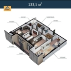 Продаю 3-к квартиру (132 м²) в Бишкеке
