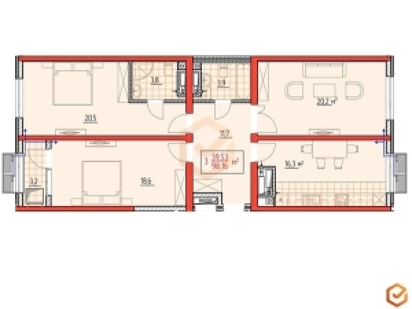 Продаю 3-к квартиру (105 м²) в Бишкеке