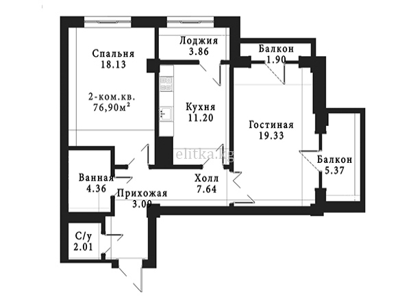 Продаю 2-к квартиру (79 м²) в Бишкеке