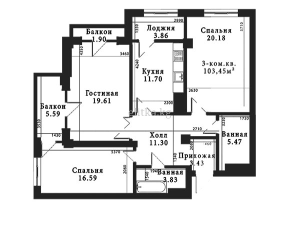 Продаю 2-к квартиру (79 м²) в Бишкеке