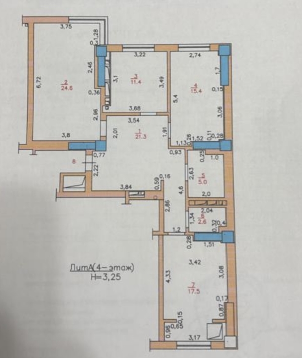 Продаю 3-к квартиру (98 м²) в Бишкеке
