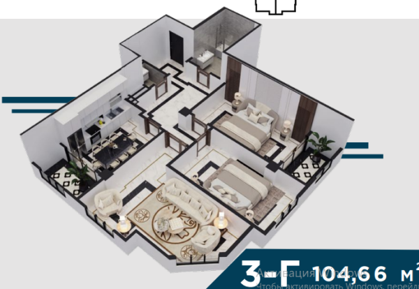 Продаю 3-к квартиру (104 м²) в Бишкеке