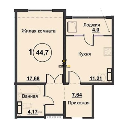 1-к квартиры в объекте Жилой дом по ул.Карасаева/Белорусская