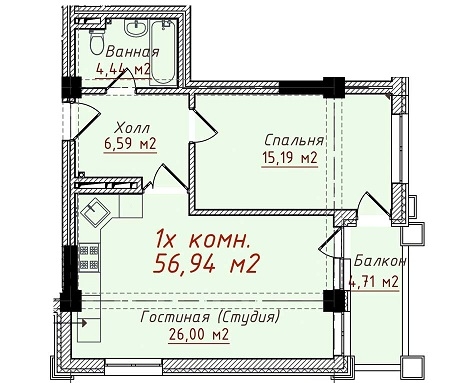 1-к квартиры в объекте Жилой дом Коёнкозова 48