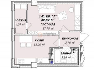 1-к квартиры в объекте ЖК «Asman Residence»