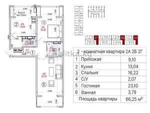 2-к квартиры в объекте ЖК «Кызыл-Аскер»