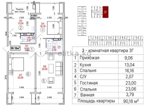 3-к квартиры в объекте ЖК «Кызыл-Аскер»