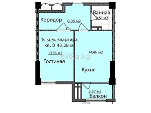 1-к квартиры в объекте Жилой комплекс АСТАНА