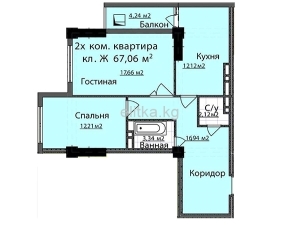 2-к квартиры в объекте Жилой комплекс АСТАНА
