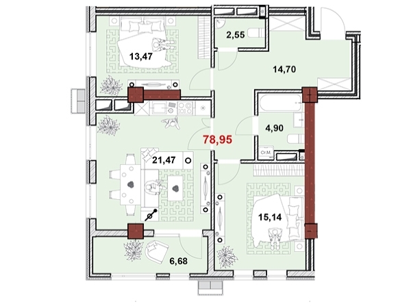 Квартиры в ЖК Жилой дом Five Residence